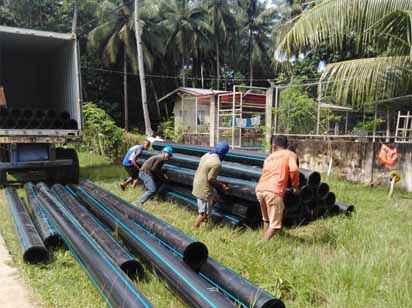 HDPE Pipes of 280mm for water supply in bohol